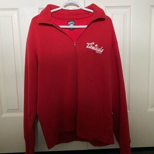 vintage Roots quarter zip in red